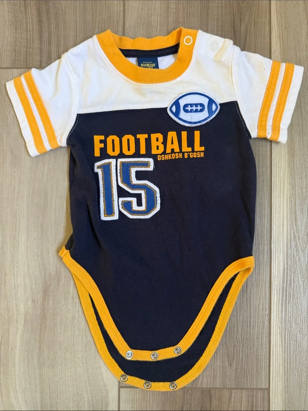 OshKosh Infant Navy & Yellow Football Graphic Tee and Shorts Set